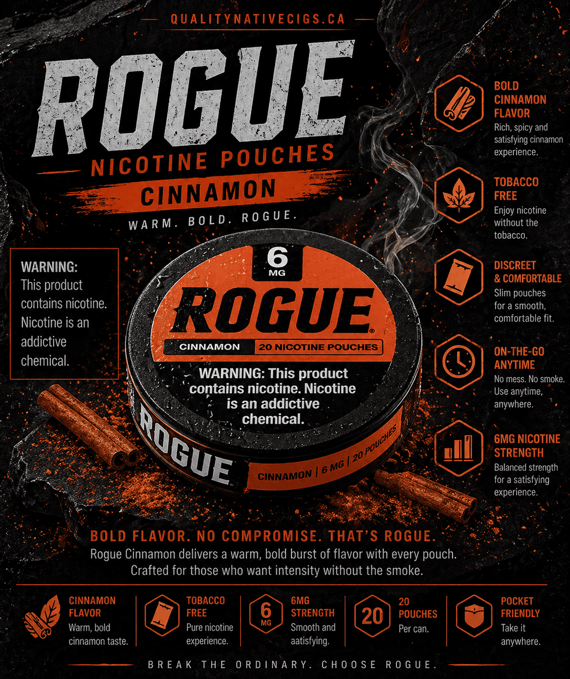 Rogue 6mg Cinnamon Pouches