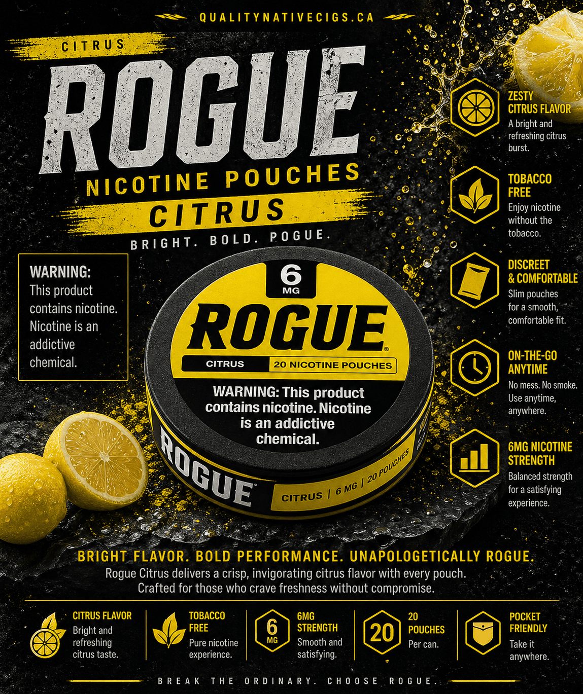 Rogue 6mg Citrus Pouches