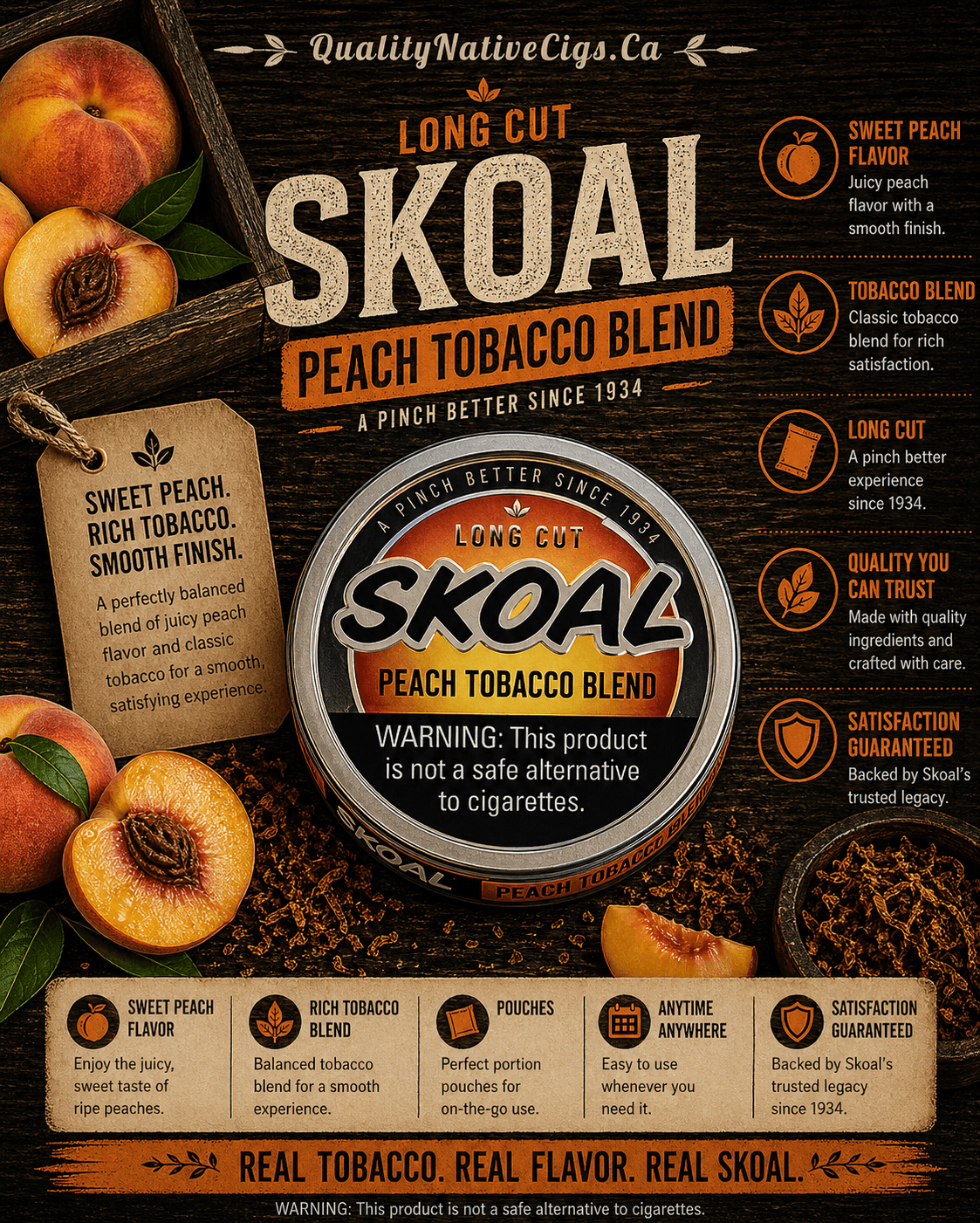 Skoal Peach Longcut